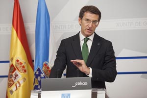 Alberto Núñez Feijóo en la rueda de prensa posterior a la reunión del Consello de la Xunta.