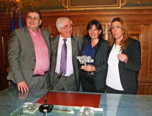 Pascal Cherki, Manuel Navarro, Anne Hidalgo y Susana Díaz.
