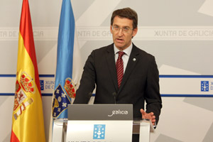 Alberto Núñez Feijóo, en la rueda de prensa posterior al Consello de la Xunta.