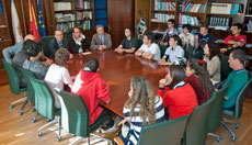 Xesús Vázquez con la delegación del Colegio Santiago Apóstol.