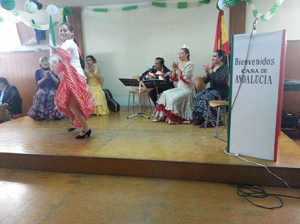La actuación del cuadro flamenco de la Casa de Andalucía en México dio pie a la fiesta flamenca.