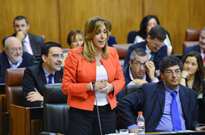 Susana Díaz, durante su intervención parlamentaria.