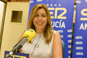 La presidenta andaluza, durante su entrevista en la Cadena SER.