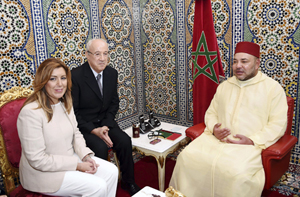 La presidente de la Junta, Susana Díaz, en el encuentro que mantuvo con el Rey de Marruecos, Mohammed VI.