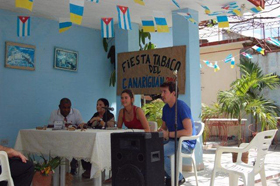 Lidia Iris Carballo y Mario Ramírez presentaron su investigación en Cabaiguán.