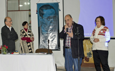 El presidente de la entidad, Manuel López Fernández, se dirige a los asistentes al acto.