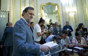 Mariano Rajoy compareció ante la prensa tras reunirse con el líder del PSOE, Pedro Sánchez, el pasado 13 de julio.