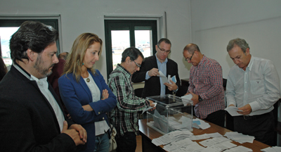 Antonio Rodríguez Miranda acudió al escrutinio del voto exterior celebrado en Ourense.