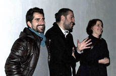 Javier Alemán, Lamberto Guerra y Marianne Kapfer durante el acto.