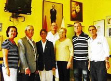 Directivos de la Asociación Canaria de Cuba en Villa Clara con el presidente Paulino Paz Pérez. (2° por la izquierda).