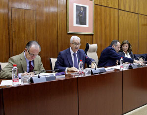 Comparecencia de Manuel Jiménez Barrios en el Parlamento andaluz.
