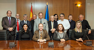 Los miembros de la Comisión de Derechos Civiles y Participación que acudieron a la reunión de trabajo en Madrid.
