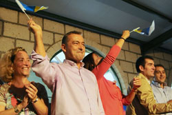 Paulino Rivero en la convención de Coalición Canaria en la que hizo el anuncio.