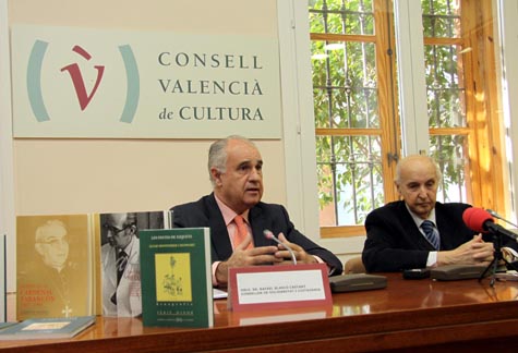 El conseller Rafael Blasco y Santiago Grisolía presentaron el convenio de colaboración.