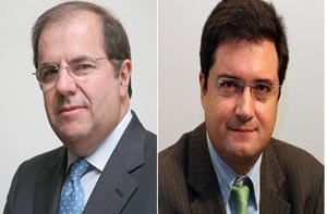Los líderes del PP y del PSOE, Juan Vicente Herrera y Óscar López.