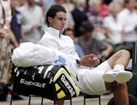 Rafa Nadal después de perder la final de Wimbledon ante Djokovic.