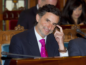 El consejero Florentino Alonso en la presentación de los presupuestos de su departamento.