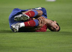 Busquets sufrió una seria lesión en el partido ante la Real Sociedad.