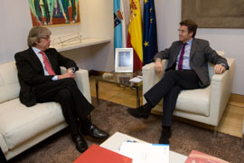 El embajador alemán, Reinhard Silberberg, con el presidente de la Xunta, Alberto Núñez Feijóo.