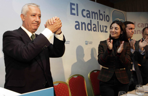 Javier Arenas en la Junta del PP de Almería.