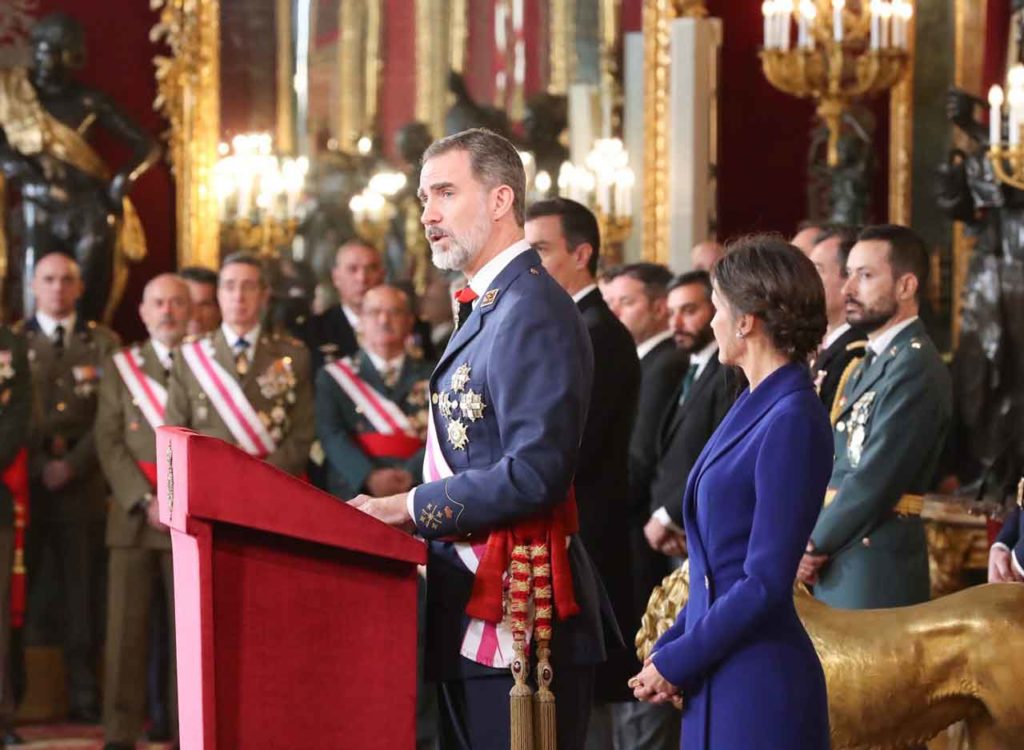 Felipe VI durante su discurso en la Pascua Militar.