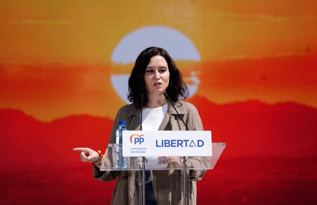La candidata a la reelección, Isabel Díaz Ayuso (PP).