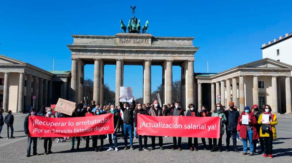 Concentración ante la Puerta de Brandenburgo en Berlín.