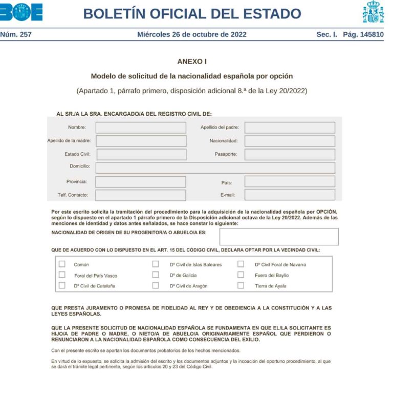 Descargar Aqu Los Modelos Para Solicitar La Nacionalidad