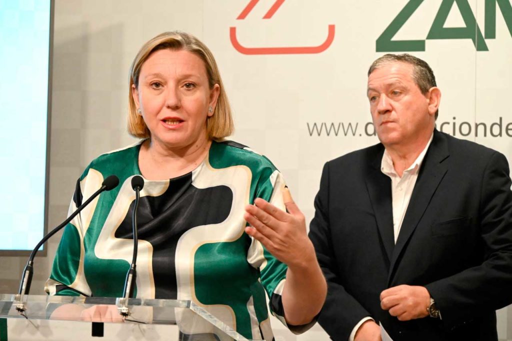 La consejera Isabel Blanco y el presidente de la Diputación de Zamora, Javier Faúndez.