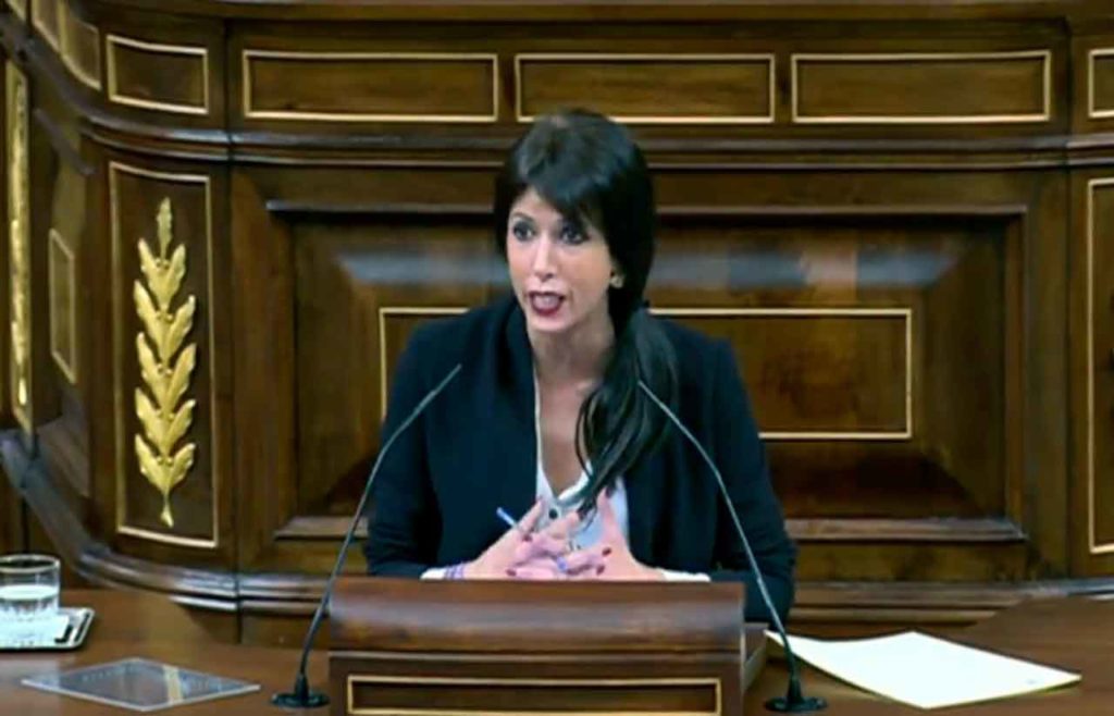 Intervención de Martina Velarde en el pleno del Congreso el pasado 6 de febrero.
