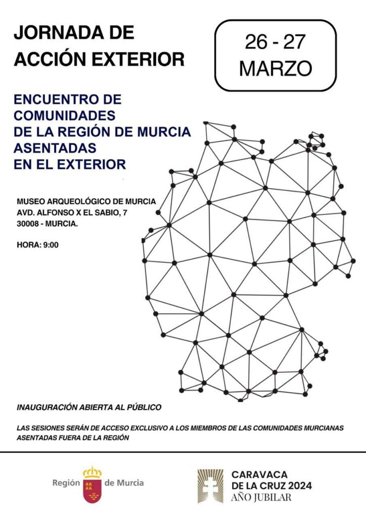 Cartel del encuentro de las comunidades de la Región de Murcia en el exterior.