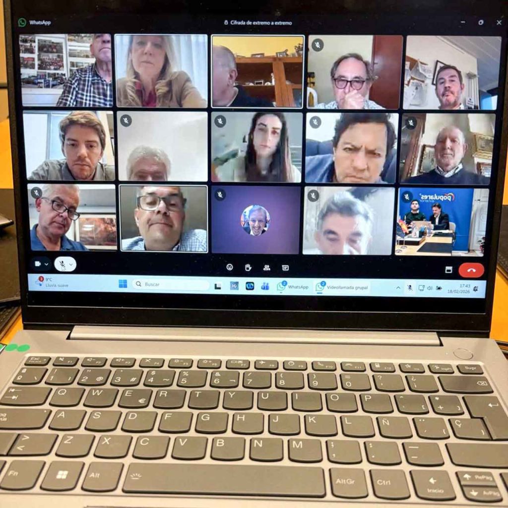 Imagen de la reunión telemática del PP en el Exterior.