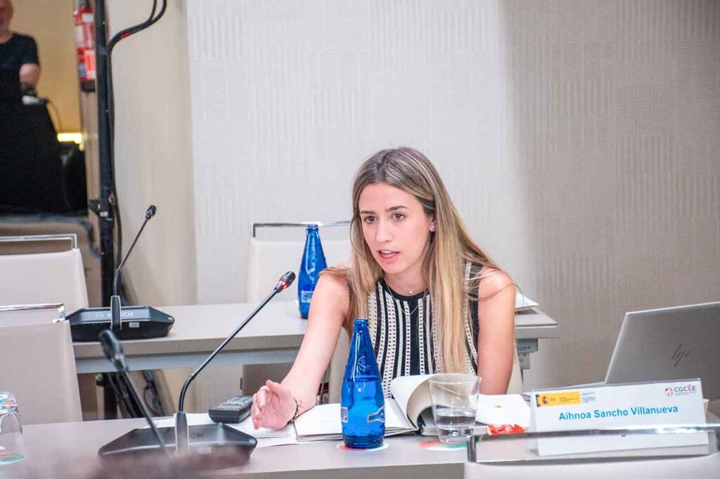 Aihnoa Sancho intervino en representación del Gobierno de Aragón.
