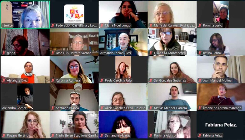 Encuentro telemático de presentación del curso para directivos de la Federación de Sociedades Castellanas y Leonesas de Argentina.