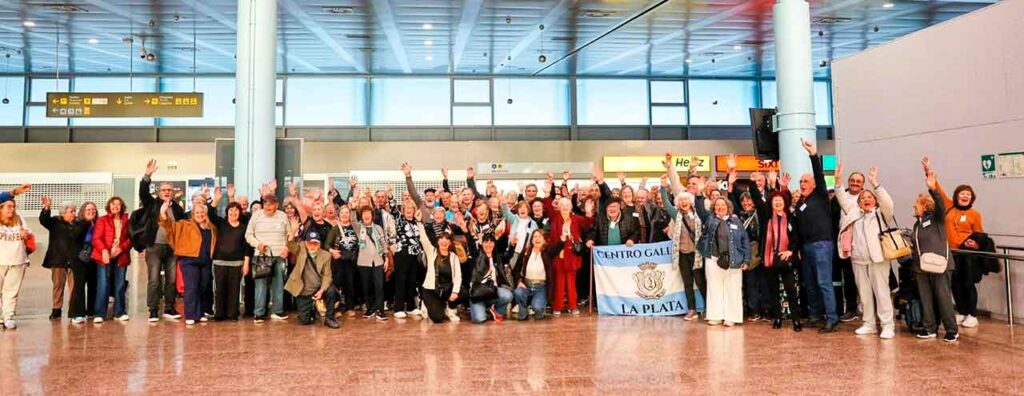El grupo que llegó el pasado 7 de octubre al aeropuerto de Peinador, en Vigo.