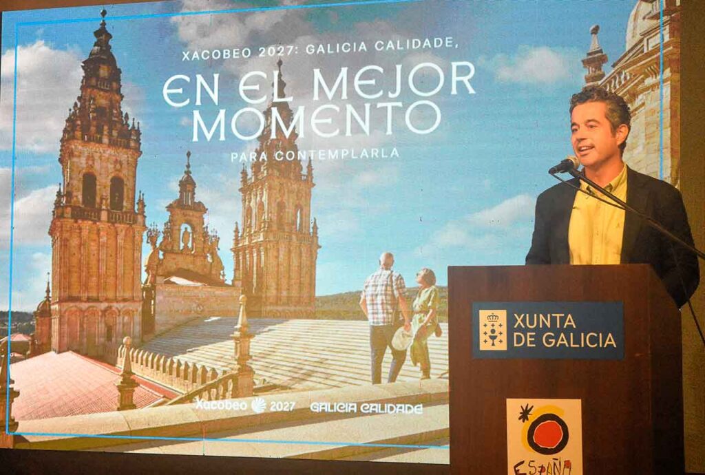 Marcos Gómez Román presentando el Xacobeo 2027 y el Mes do Camiño.